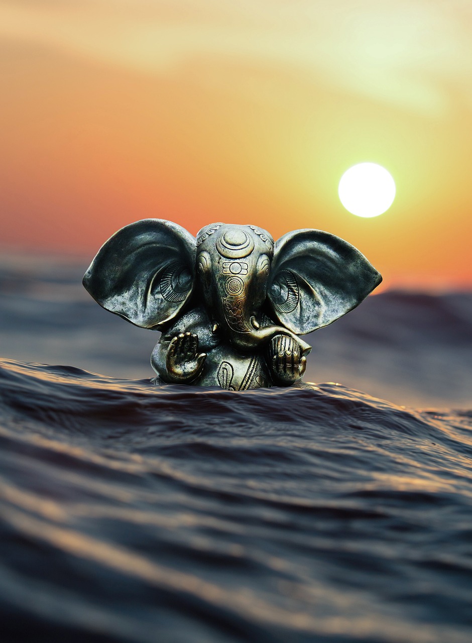 brass idol closeup