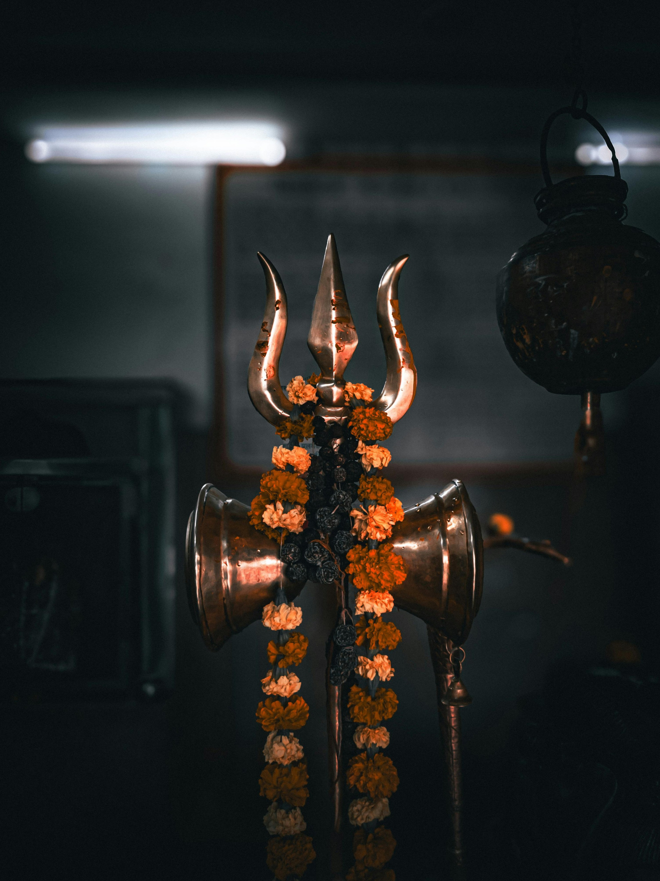 brass idol closeup